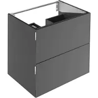 Keuco Waschtischunterschrank Edition 11 ART 80x70x49cm, 2 Ausz., Gl. sat., smoke
