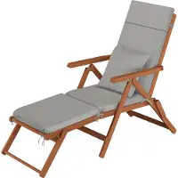 Erst-Holz Deckchair, Balkonstuhl, klassische und robuste Balkonliege mit wählbarem Zubehör V-10-200
