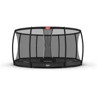 Berg Bodentrampolin Elite InGround 430 + Sicherheitsnetz Deluxe Grau