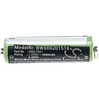 VHBW Akku kompatibel mit Moser Easy Style Contura HS40, Contura HS61, 1881, Tonde Eco S, ECO XS Profi, Profi XS Rasierer (2000 mAh, 1,2 V, NiMH)