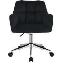 Vente-unique Bürostuhl - Velours - Schwarz - Höhenverstellbar - PEGA