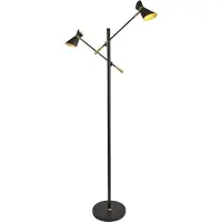 Licht-Erlebnisse LED Stehleuchte Metall 3000 K warmweiß 800 lm 160 cm in Schwarz Gold Retro Stehlampe