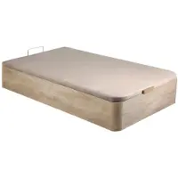 Vente-unique Set aus Bettgestell mit Bettkasten + Matratze - 90 x 190 cm - Schaumstoff - mit abnehmbarem Bezug - Stärke 10 cm - Holzfarben hell - NASUS von YSMÉE