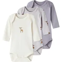 Name it Bodys l/ä - Noos - NbfBody - 3er-Pack - Lilac Marble/W/J - - 2 Jahre (92) - Body L/Ä