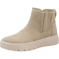 Tamaris Damen Stiefelette Plateau Chalsea und Reißverschluss 8-85405-45, Größe:38 EU, Farbe:Beige