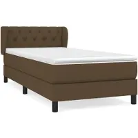 Syfax Boxspringbett mit Matratze Dunkelbraun 80x200 cm Stoff