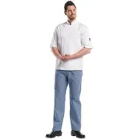 Chaud Devant Warm Vorne 21707 Kochjacke Hilton Poco Blanc Kurzarm | XXL