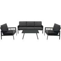 Monster 4-teilige Aluminium-Sofagarnitur – Anthrazitgrau