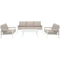 Monster 4-teilige Aluminium-Sofagarnitur – Weiß