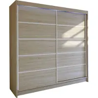 Mirjan 24 Schiebetürenschrank Talin IV, Stilvoll Schlafzimmer Kleiderschrank (Farbe: Cashmere, mit RGB LED Beleuchtung)