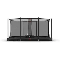 Berg Bodentrampolin Ultim Favorit InGround 410 + Sicherheitsnetz Comfort Grau