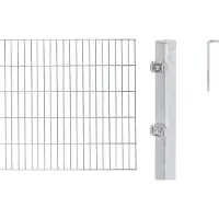 Alberts Doppelstabmatten Zaun, Höhe 180 cm, Länge 28 m, Zaun-Komplettset zum Einbetonieren, feuerverzinkt, Pfosten 60x40 mm