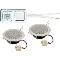 Busch-Jaeger Busch Jäger Unterputz Unterputzradio 8215 U (8215U) alpinweiß Reflex SI + 2 x Deckenlautsprecher/Einbaulautsprecher + Radio + Rahmen + Wippschalter (2000/6 US) 20 Meter Lautsprecherkabel 2x0,75 mm²