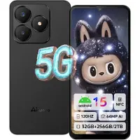 Doogee Neo S25 Pro 5G Android 15 Smartphone Ohne Vertrag 32GB+256GB/TF 2TB, 6.75" 120Hz 5280mAh 64MP+16MP 4G Dual SIM Handy NFC GPS/Widevine L1, Schwarz
