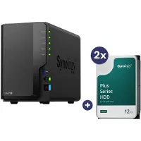 Synology DiskStation DS225+ 2 Einschübe NAS-Server Leergehäuse + 2x Plus 3.5" SATA 6Gb...