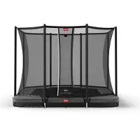 Berg Bodentrampolin Ultim Favorit InGround 280 + Sicherheitsnetz Comfort Grau