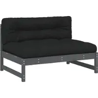 vidaXL Mittelsofa Grau 120x80 cm Massivholz Kiefer