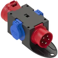 Pce Elso Mobiler CEE-Stromverteiler, 16A, 5-polig, 400V, 2 Schutzkontaktsteckdosen, IP44, 1 Stk.