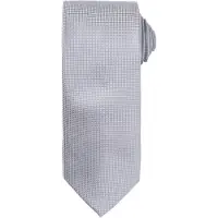 Premier Mens Micro Waffle Formal Work Krawatte (Silber)
