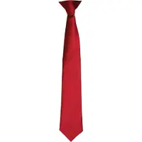 Premier Colours Herren Satin-Clip-Krawatte (Burgund)