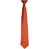 Premier Colours Herren Satin-Clip-Krawatte (Kastanie)