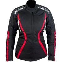 Roleff RO15091 Damen Motorradjacke – Schwarz-Rot, wasserdicht, atmungsaktiv & mit Protektoren Größe: L,