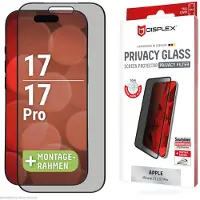 Displex Displayschutz aus gehärtetem Glas Privacy für das Apple iPhone 17 / 17 Pro