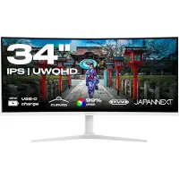 Japannext JN-IPS340UWQHD60C-C65W-HS, 86,4 cm (34"), 3440 x 1440 Pixel, UltraWide Quad HD, LCD, 5 ms, Schwarz, Silber