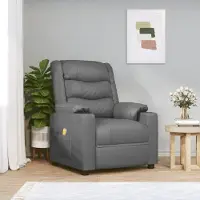 vidaXL Massagesessel Grau Kunstleder 348052