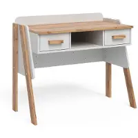 VitaliSpa Schreibtisch Malia Weiß/Artisan 97 x 51 cm mit 2 Schubladen, Model 58372