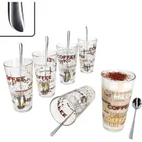 MamboCat 12tlg Latte Macchiato Set - 6x CANDY Gläser + 6x TWIST Latte Macchiato Löffel - 162831 & 747-480