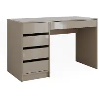 Vicco Schreibtisch Sherry Greige Hochglanz 55 x 120 cm mit Schubladen, Model 57919
