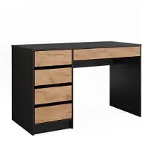 Vicco Schreibtisch Sherry Anthrazit/Goldkraft Eiche 55 x 120 cm mit Schubladen, Model 57923