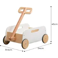 Playwood Holz Ziehwagen Spielzeugwagen für Kinder - weiß - Lauflernwagen