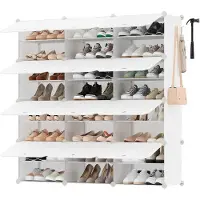 Songmics Schuhregal mit 12 Fächern Wolkenweiß LPC040W02
