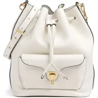 Coccinelle Beat Generation Medium Beuteltasche weiß Pearl genarbt