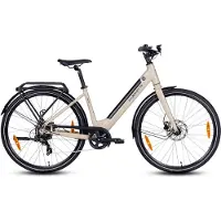 SAXONETTE Urbana 28" E-Bike, SHIMANO 7-Gang Kettenschaltung, 36V 11.6Ah Akku, Elektrofahrrad,RH45 (Light Cyan Gloss)