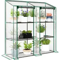 Outsunny -Gewächshaus-143L x 46B x 141/151H cm-Transparent