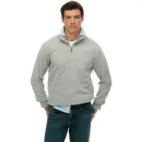 Superdry für Herren. M2014342A Sweatshirt mit halbem Reißverschluss RIB Half grau (L), Lässig, Baumwolle