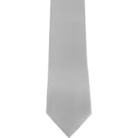 Premier Mens Plain Satin Krawatte (schmale Klinge) (2er-Pack) (Silbergrau)