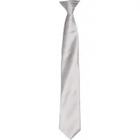 Premier Colours Herren Satin Clip Krawatte (Silber Grau)