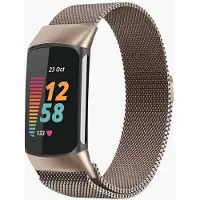 IMoshion Magnetisches Milanaise Armband für das Fitbit Charge 5 - Größe M - Champagne