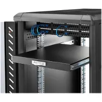 StarTech.com .com 1HE Ausziehbare Server Rack Tastaturablage, 25kg Tragkraft, 55cm tiefe Stahlschublade für 19" AV/Netzwerk Racks, Verstellbares Regal, Stahl, Schwarz, 5,7 kg