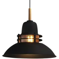 Bamyum Laterne Pendelleuchte Ø34 cm Holz-Metall E27 Moderne Ohne Leuchtmittel