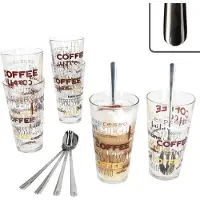 MamboCat 12tlg Latte Macchiato Set - 6x CANDY Gläser + 6x STYLE ART Latte Macchiato Löffel - 162831 & 747-310