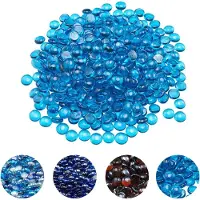 Vevor Feuerglas, 9 kg hochtemperaturbeständige Glassteine, 19 mm rauchfreie Feuerstellen-Glasperlen, Feuerstelle Glasfelsen, Kaminglas, Feuerkristall, Feuerperlen, für Kamin Karibikblau