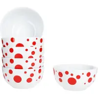 MamboCat Pula rot 6x Müsli-Schale Ø14cm 400ml Porzellan 6 Personen Dessert-Schüssel Punkte