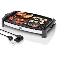 Lebenlang Elektro-Grillplatte - 2000 Watt - 4 bis 8 Personen - Für drinnen & draußen - 32,1 x 54,5 x 6,5 cm - Schwarz