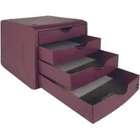 Helit Schubladenbox The Green Chameleon, 4 Schübe mit Auszugssperre, Format A4, stapelbar, rot
