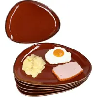 MamboCat Marron Taste 6x Speiseteller Porzellan kastanienfarben Ess-Servierplatte